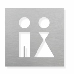 Piktogram WC Muž+Žena - typ 11 - eloxovaný dural - broušený nerez
