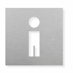 Piktogram WC Muži - typ 11 - elox. dural - broušený nerez - WC Muži