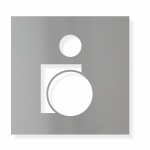 Piktogram WC Invalidi - typ 11 - elox dural - stříbrný lesk -100 x 100 mm