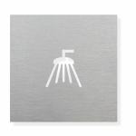 Piktogram sprcha - typ 11.1 - eloxovaný dural - broušený nerez