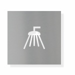 Piktogram sprcha - typ 11.1 - elox dural stř. lesk 100 x 100 mm