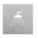 Piktogram sprcha - typ 11.2 - elox. dural - br. nerez 150 x 150 mm