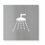 Piktogram sprcha - typ 11.2 - elox. dural stř. lesk 150 x 150 mm