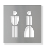 Pikto22 - WC Muž+Žena - elox. dural - stříbrný lesk - 150 x 150 mm