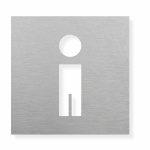 Piktogram WC Muži - typ 11 - elox. dural - broušený nerez