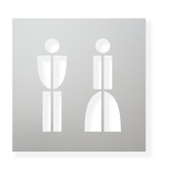 Piktogram P22 - WC Muž + Žena - eloxovaný dural - stříbrný mat